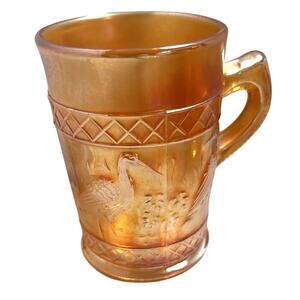 Duncan Marigold Carnival Glasss Stork and Rushes Mug C1910